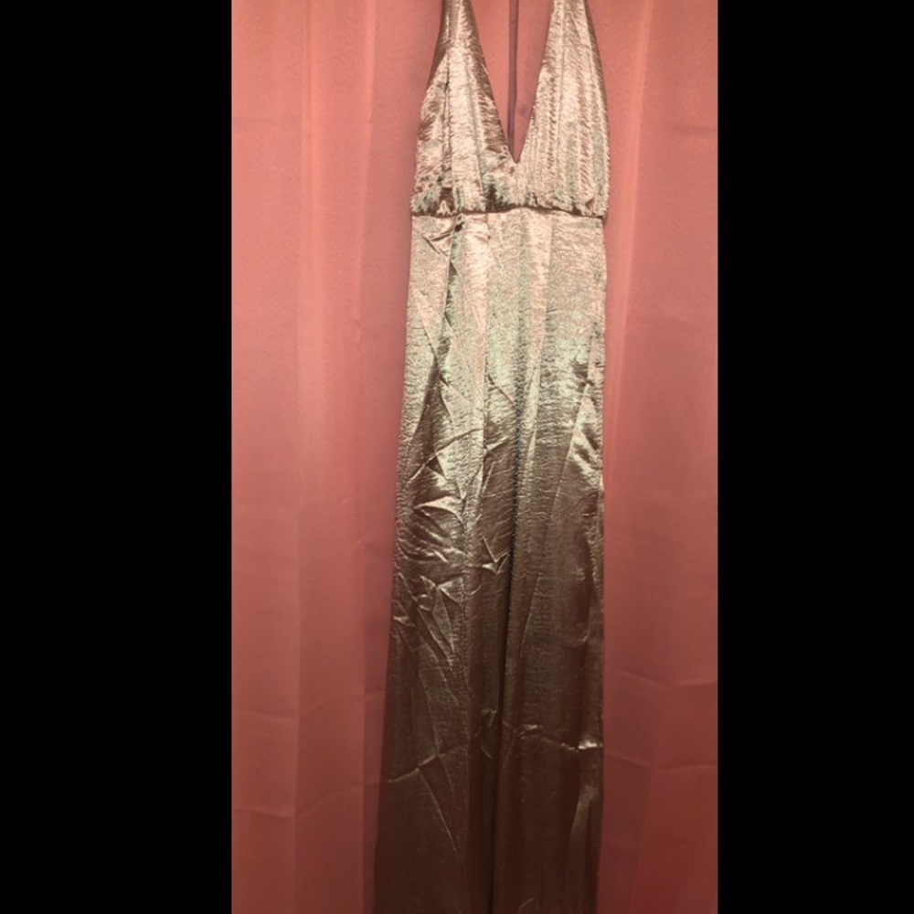 Gold Satin Dress - Size L